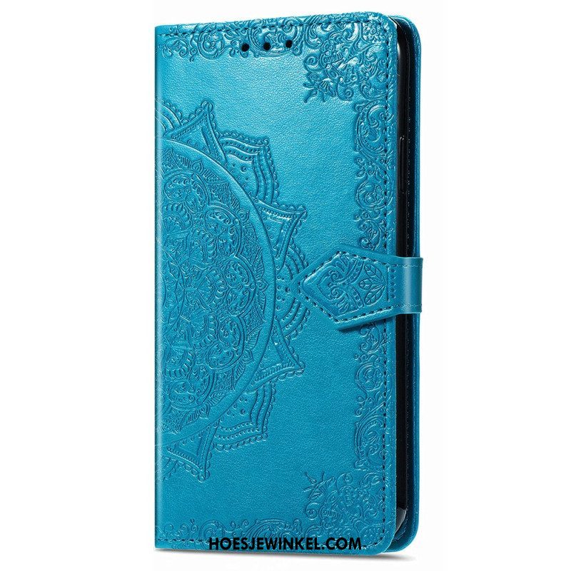 Folio-hoesje voor iPhone 15 Pro Max Met Ketting Barokmandala Met Riempje