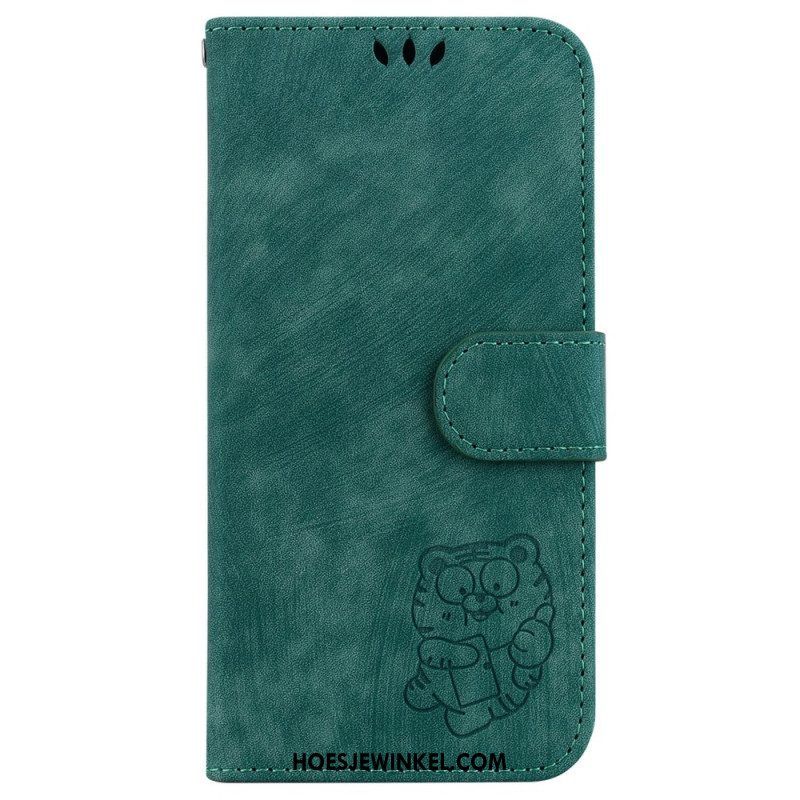 Folio-hoesje voor iPhone 15 Pro Schattige Tijger