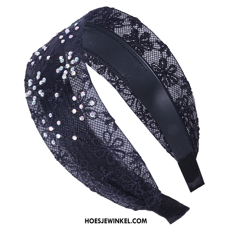 Haarspelden Dames Strass Bloemen Antislip, Haarspelden Brede Kant Accessoires Sandfarben