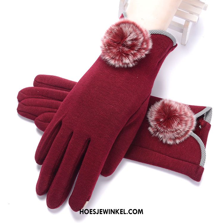 Handschoenen Dames Blijf Warm Pluche Gemiddelde, Handschoenen Praktisch Handschoen