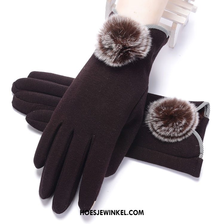 Handschoenen Dames Blijf Warm Pluche Gemiddelde, Handschoenen Praktisch Handschoen