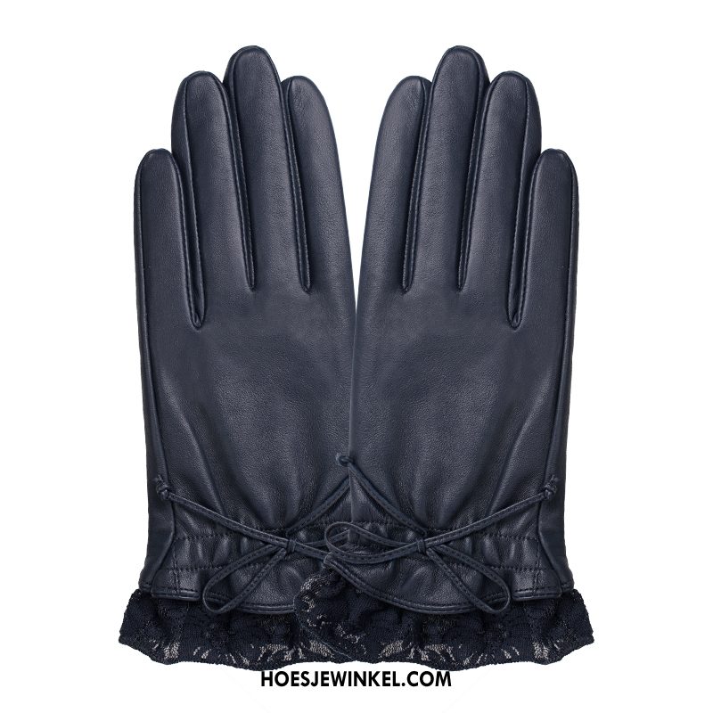 Handschoenen Dames Echt Leer Schapenleer Kant, Handschoenen Handschoen Herfst