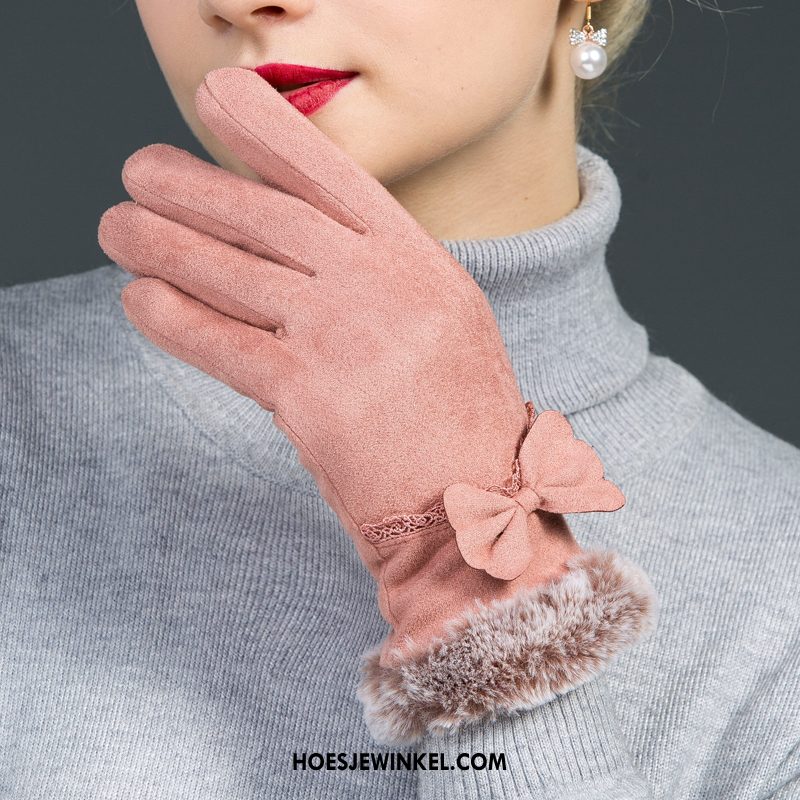 Handschoenen Dames Konijnenbont Autorijden Handschoen, Handschoenen Verdikken Winter