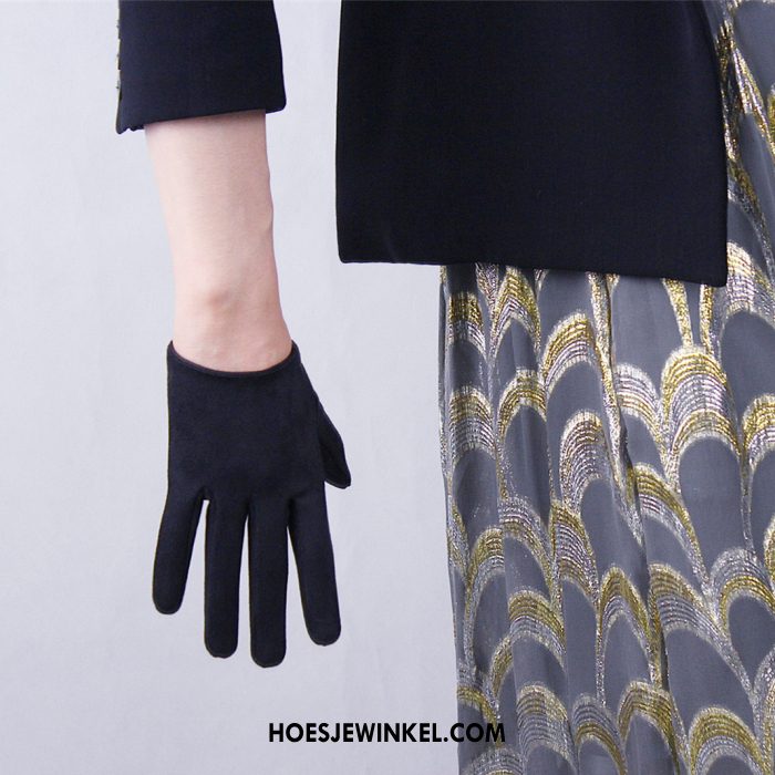 Handschoenen Dames Tas Handschoen Lakleer, Handschoenen Ultrakorte Veelkleurig Schwarz