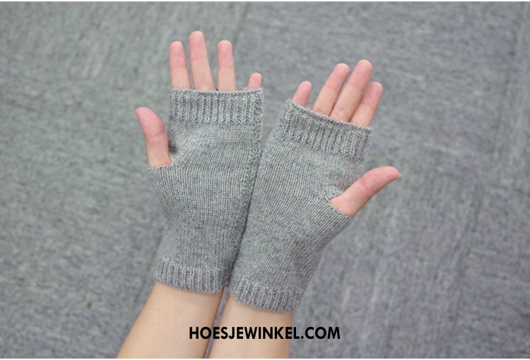 Handschoenen Dames Winter Ruit Zuiver, Handschoenen Wol Met De Hand