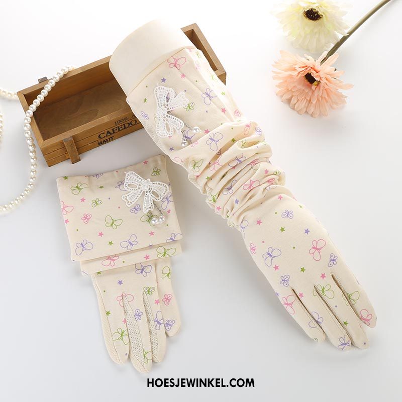 Handschoenen Dames Zonnebrandcrème Lange Schattig, Handschoenen Dun Van Katoen