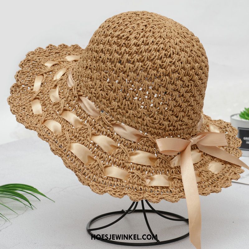 Hoeden Dames Vrouwen Zomer Alle Wedstrijden, Hoeden Mini Strand Beige