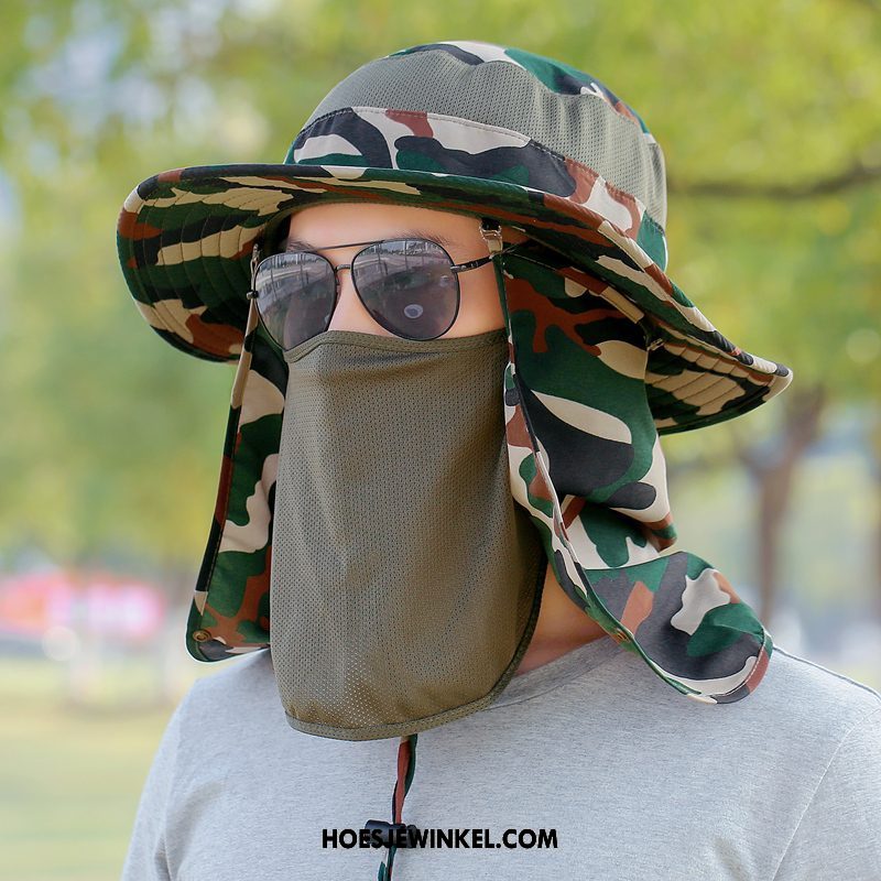 Hoeden Heren Groen Mannen Zonnebrandcrème, Hoeden Outdoor Maskers