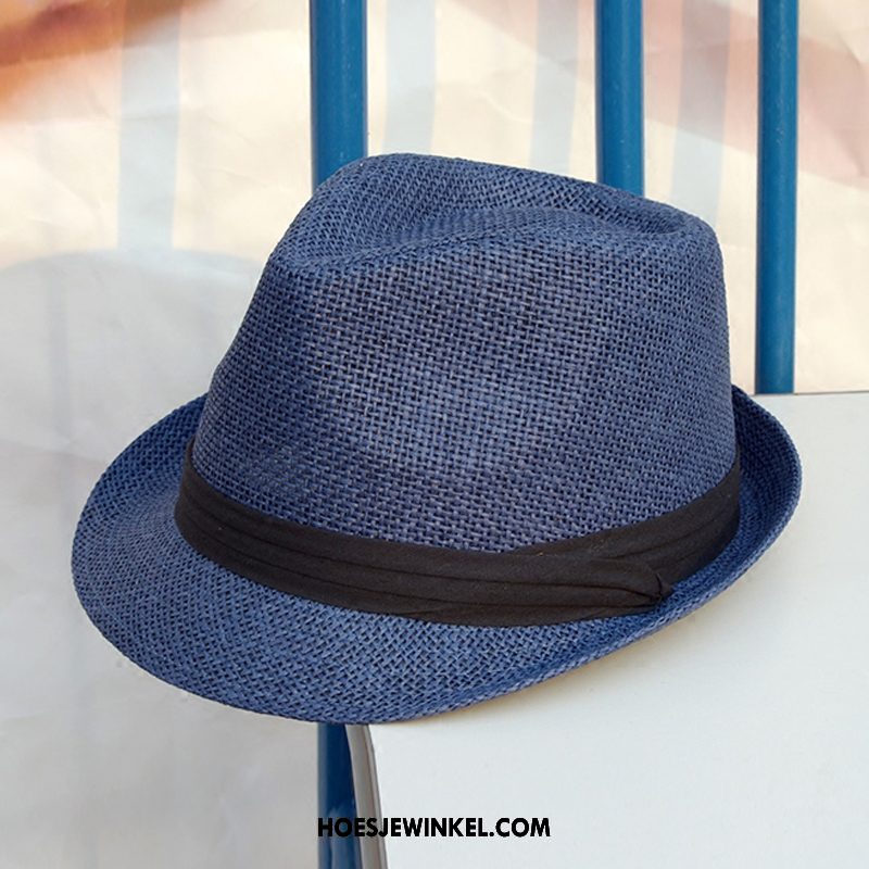 Hoeden Heren Mannen Strohoed Outdoor, Hoeden Zomer Reizend Blau