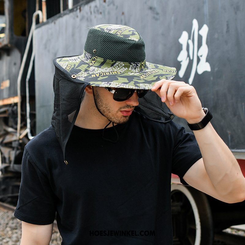 Hoeden Heren Zonnebrandcrème Mannen Alpinisme, Hoeden Strand Zomer Schwarz