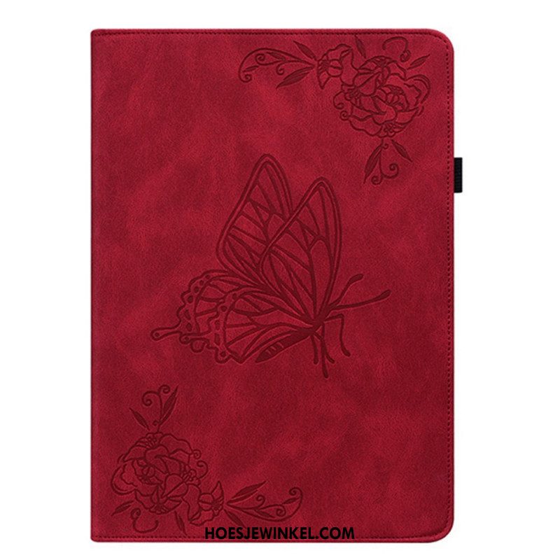 Hoesje Case Samsung Galaxy Tab S11 Vlinder Met Suède-effect