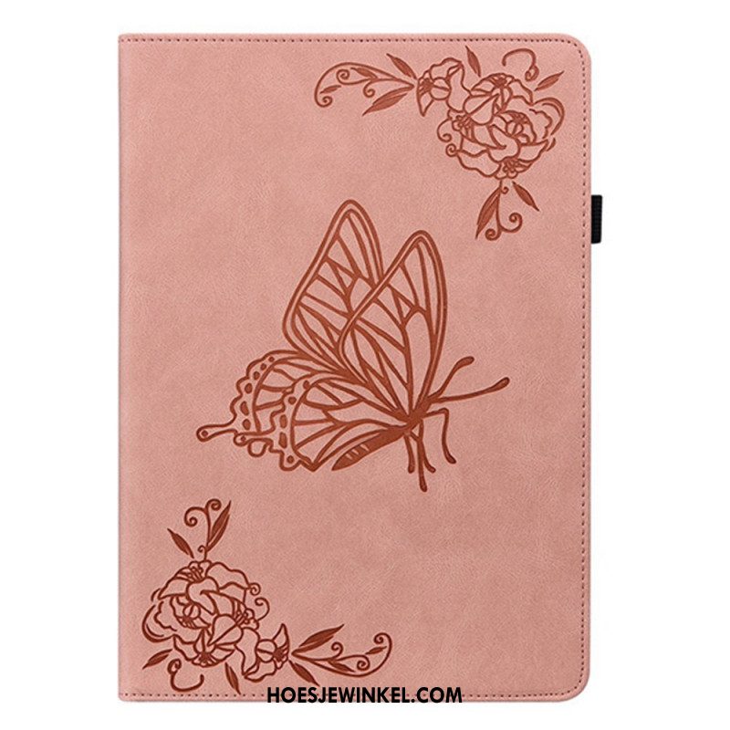 Hoesje Case Samsung Galaxy Tab S11 Vlinder Met Suède-effect
