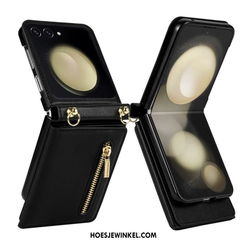 Hoesje Case Samsung Galaxy Z Flip 7 Telefoonhoesje Rfid-portemonnee En Schouderband
