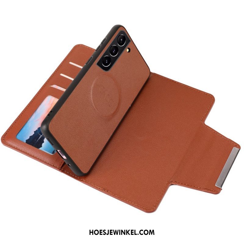 Hoesje Flip Case voor Samsung Galaxy S23 Plus 5G Afneembare Zilveren Sluiting