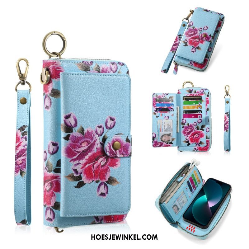 Hoesje Flip Case voor iPhone 15 Pro Max Afneembare Schaal En Handmatige Riem