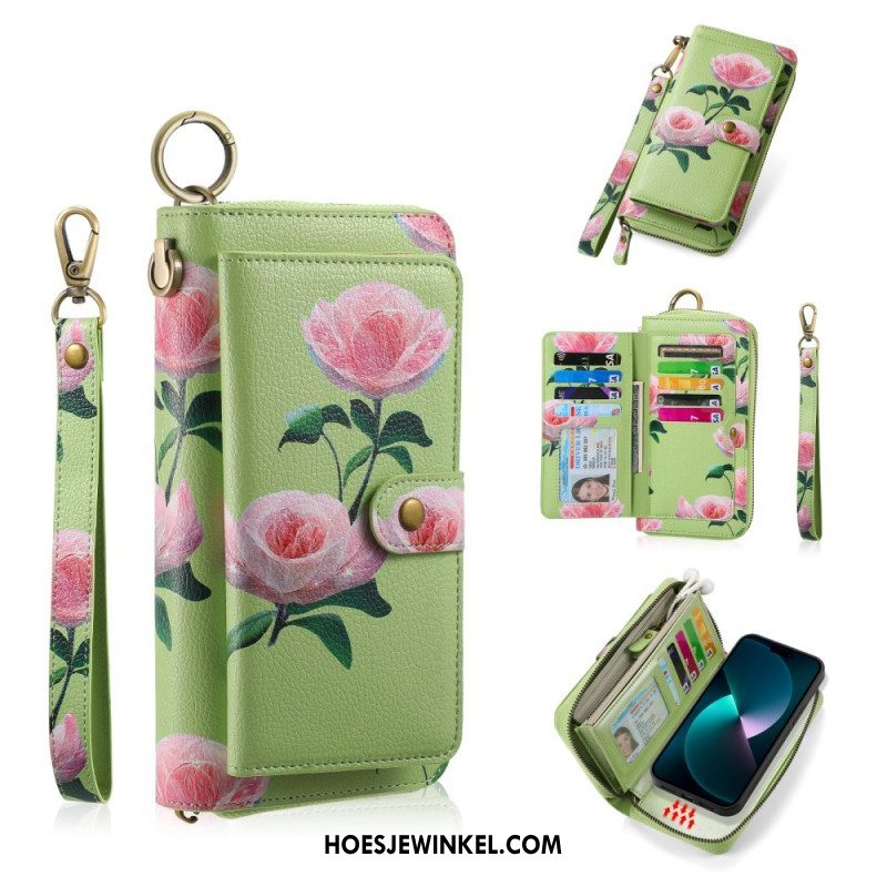 Hoesje Flip Case voor iPhone 15 Pro Max Afneembare Schaal En Handmatige Riem