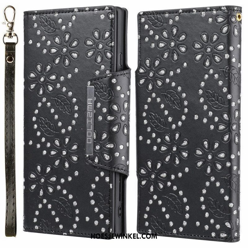 Hoesje Folio-hoesje voor Samsung Galaxy S22 5G Afneembare Diamanten