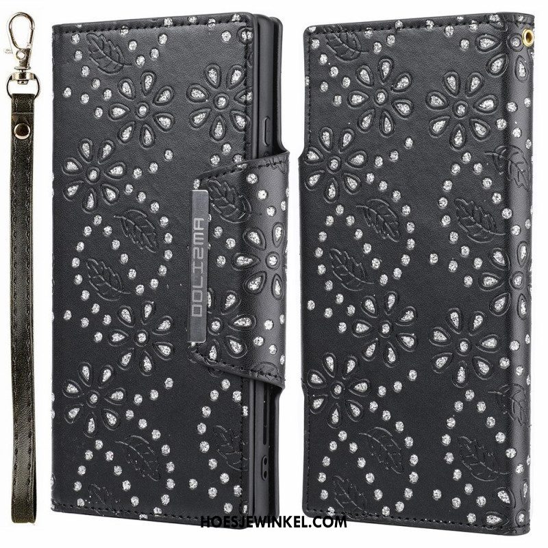 Hoesje Folio-hoesje voor Samsung Galaxy S22 5G Afneembare Diamanten