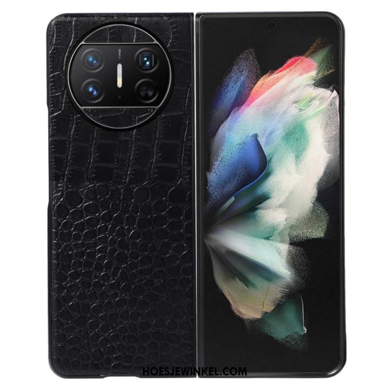 Hoesje Huawei Mate X3 Echt Krokodillenleerstijl Bescherming Hoesje