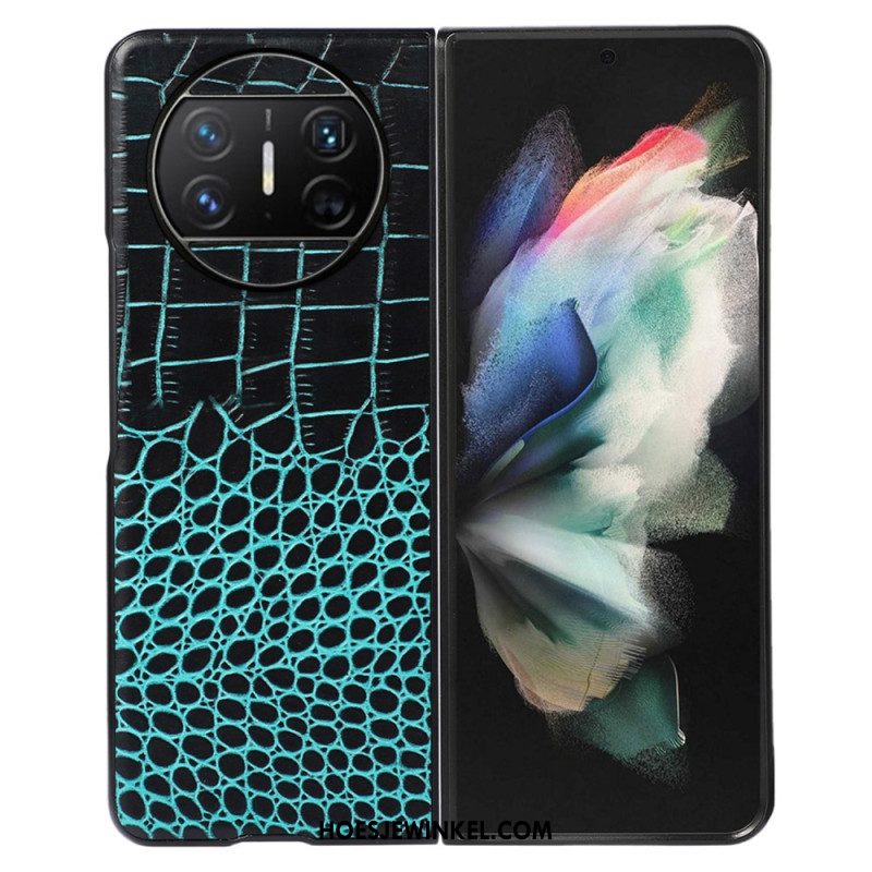 Hoesje Huawei Mate X3 Echt Krokodillenleerstijl Bescherming Hoesje