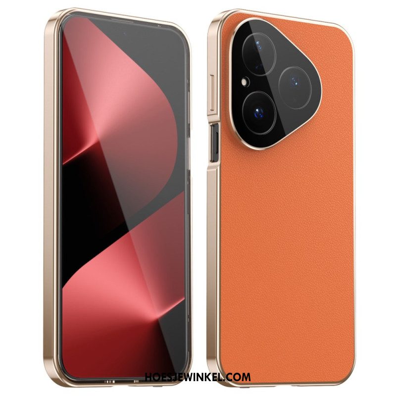 Hoesje Huawei Pura 80 Lederen Ontwerp En Gehard Glazen Schermbeschermer