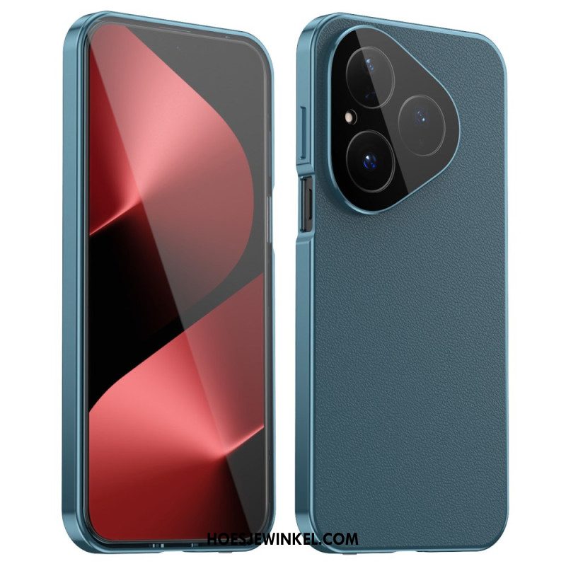 Hoesje Huawei Pura 80 Lederen Ontwerp En Gehard Glazen Schermbeschermer