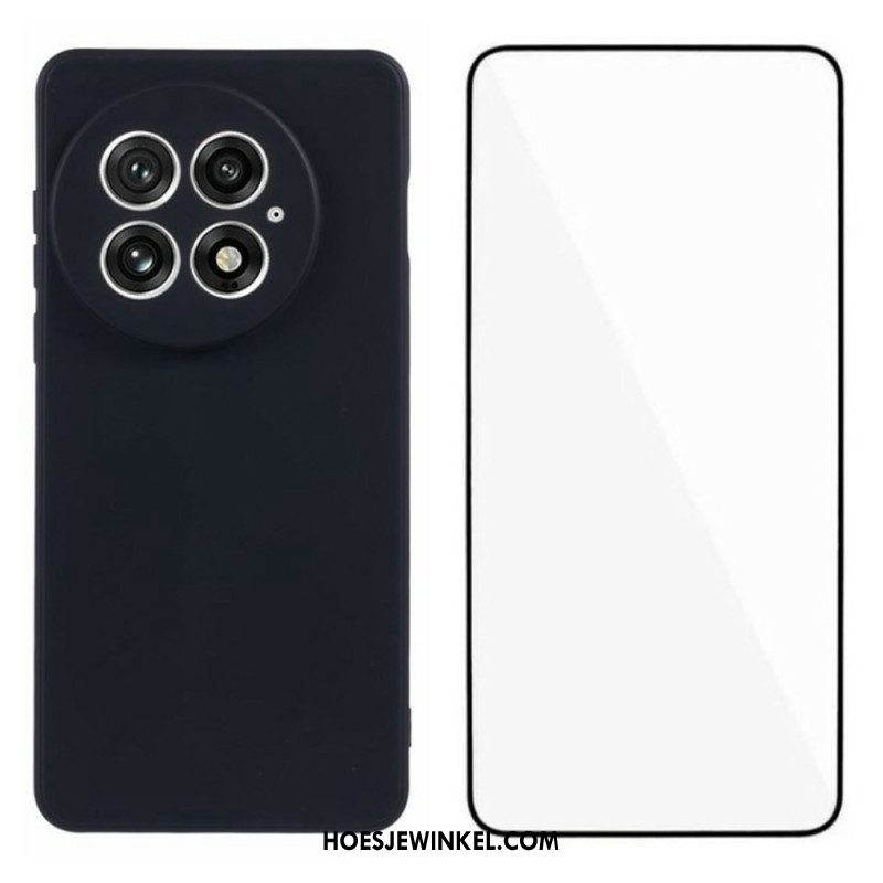 Hoesje Oneplus 13 2-in-1 Flexibele Siliconen Met Schermbeschermer Van Gehard Glas Bescherming Hoesje