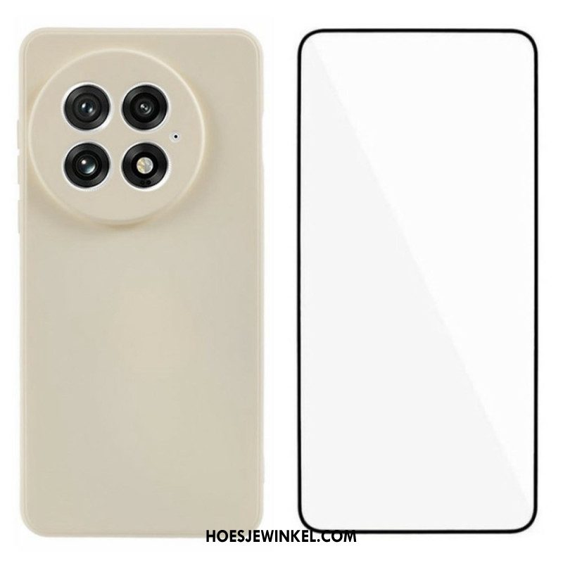Hoesje Oneplus 13 2-in-1 Flexibele Siliconen Met Schermbeschermer Van Gehard Glas Bescherming Hoesje