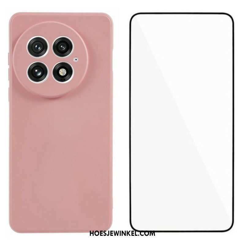 Hoesje Oneplus 13 2-in-1 Flexibele Siliconen Met Schermbeschermer Van Gehard Glas Bescherming Hoesje