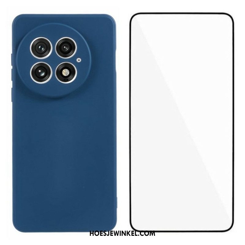 Hoesje Oneplus 13 2-in-1 Flexibele Siliconen Met Schermbeschermer Van Gehard Glas Bescherming Hoesje