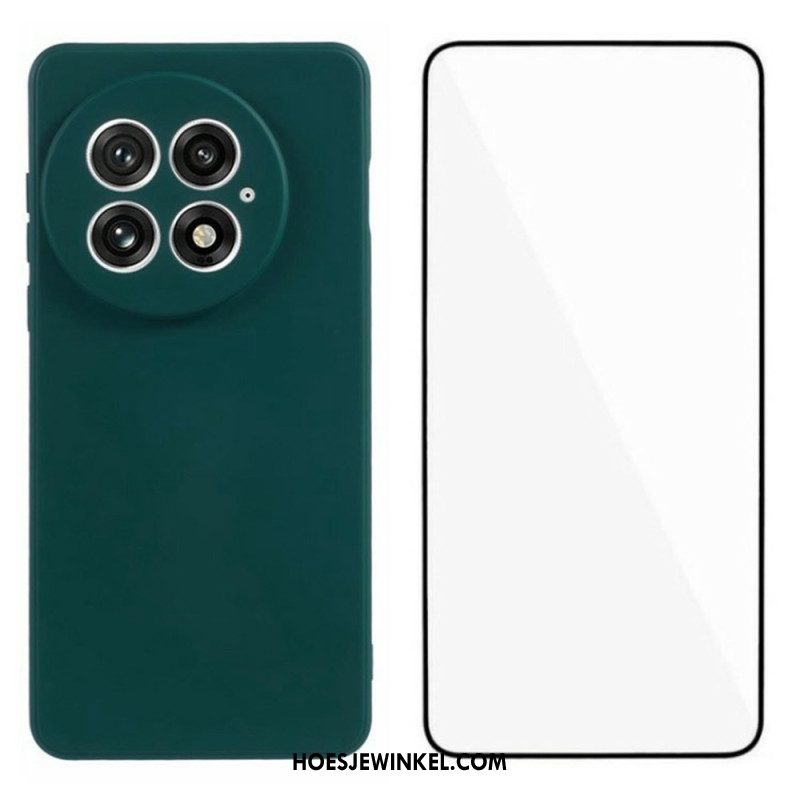 Hoesje Oneplus 13 2-in-1 Flexibele Siliconen Met Schermbeschermer Van Gehard Glas Bescherming Hoesje