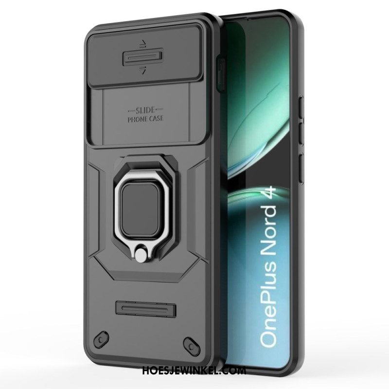 Hoesje Oneplus Nord 4 Duurzame Ring Met Lensbeschermer Bescherming Hoesje