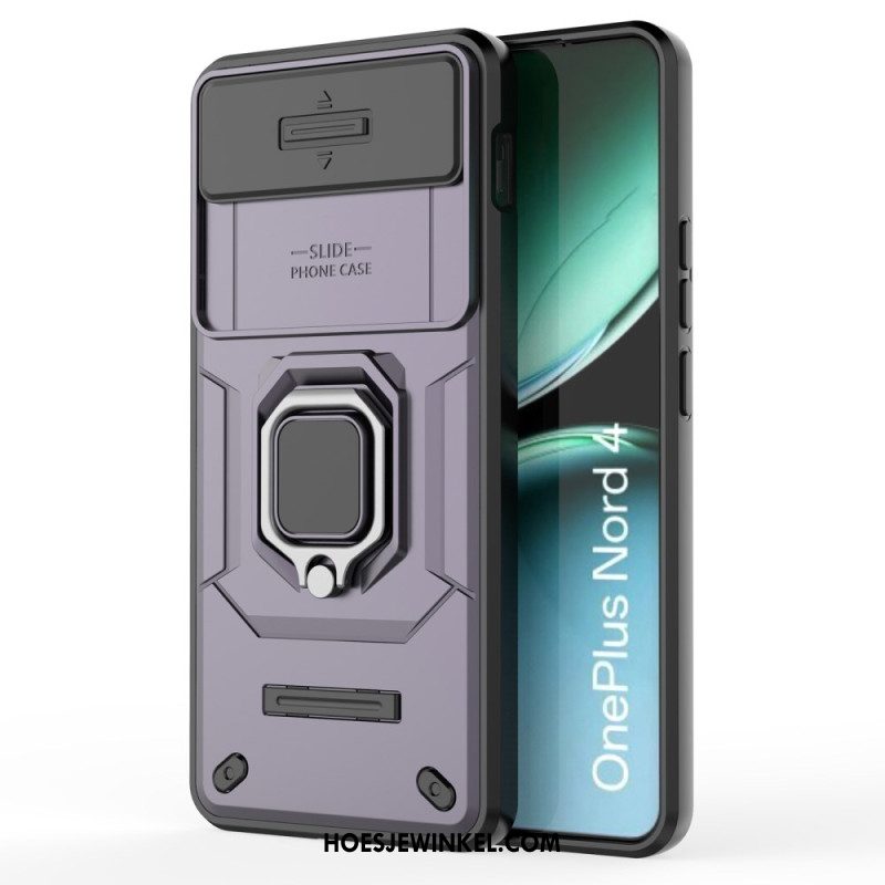Hoesje Oneplus Nord 4 Duurzame Ring Met Lensbeschermer Bescherming Hoesje