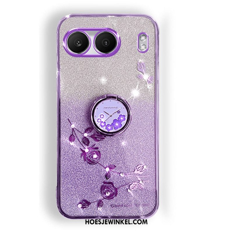 Hoesje Oneplus Nord 4 Kadem Ringhouder Met Pailletten En Strasssteentjes