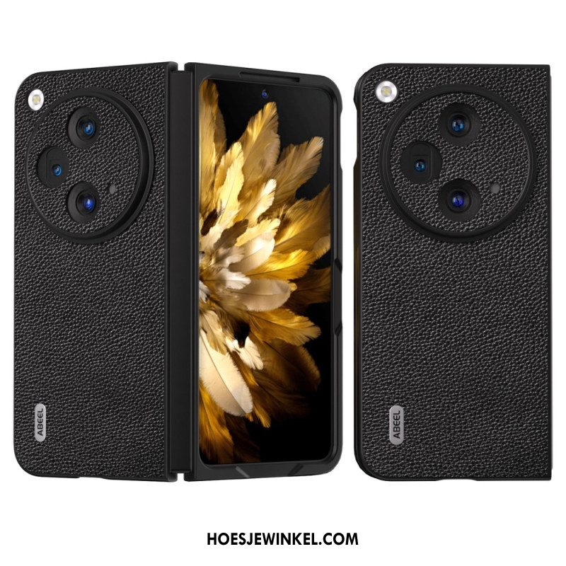 Hoesje Oppo Find N3 Abeel Natuurlijk Lycheeleer Bescherming Hoesje