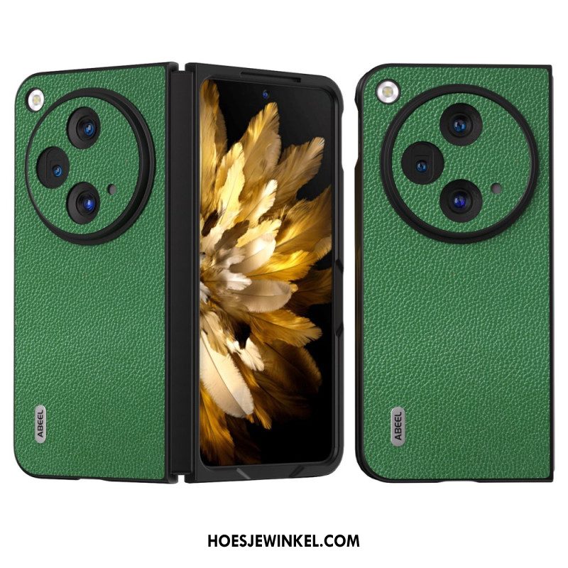 Hoesje Oppo Find N3 Abeel Natuurlijk Lycheeleer Bescherming Hoesje