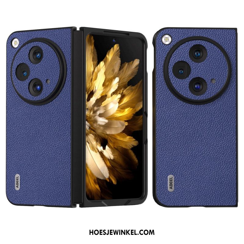 Hoesje Oppo Find N3 Abeel Natuurlijk Lycheeleer Bescherming Hoesje