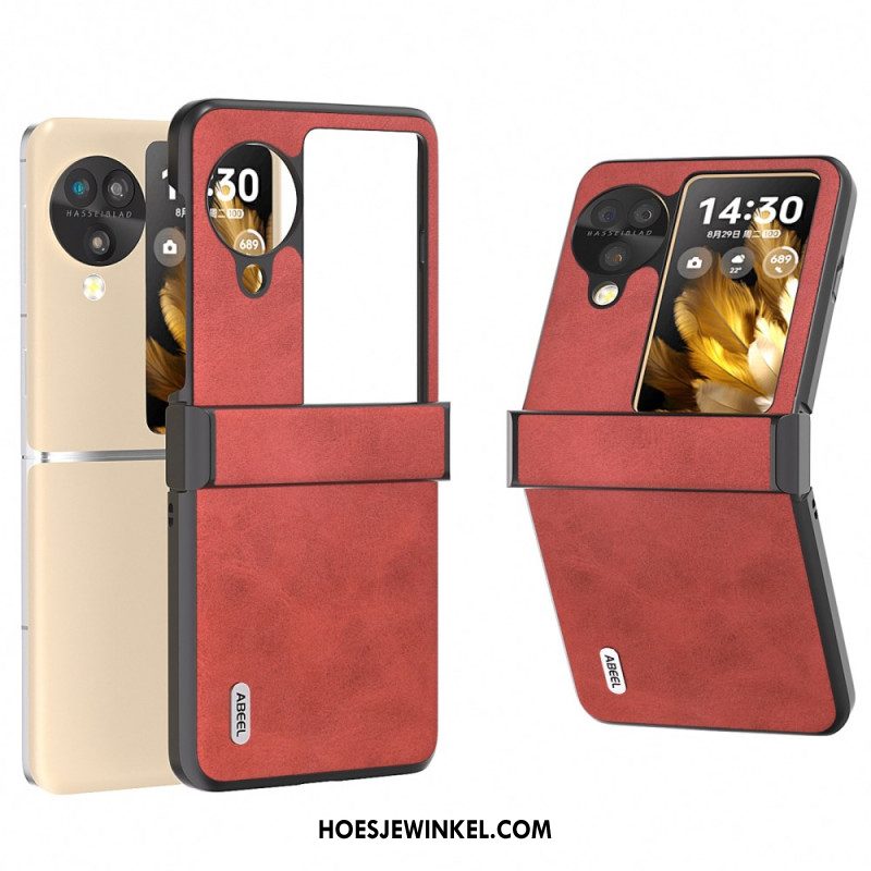 Hoesje Oppo Find N3 Flip Abeel-leer Effect Bescherming Hoesje