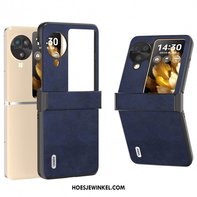 Hoesje Oppo Find N3 Flip Abeel-leer Effect Bescherming Hoesje