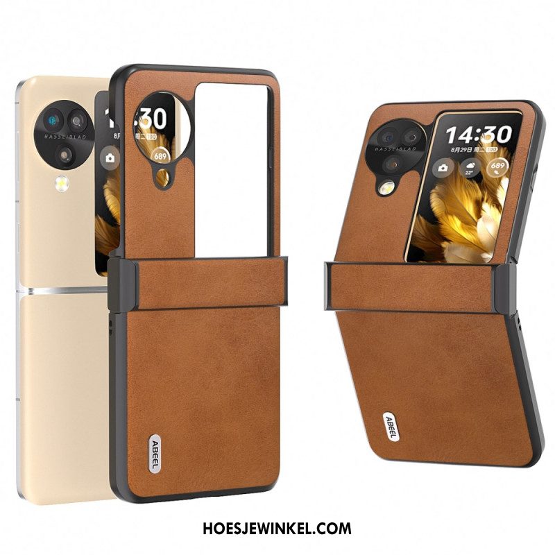 Hoesje Oppo Find N3 Flip Abeel-leer Effect Bescherming Hoesje