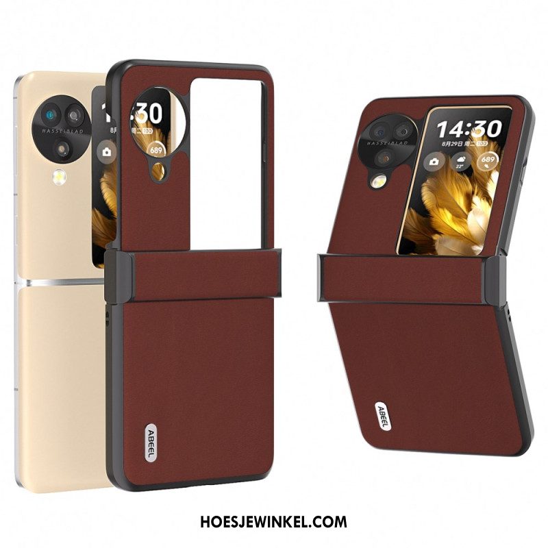 Hoesje Oppo Find N3 Flip Echt Abeel-leer