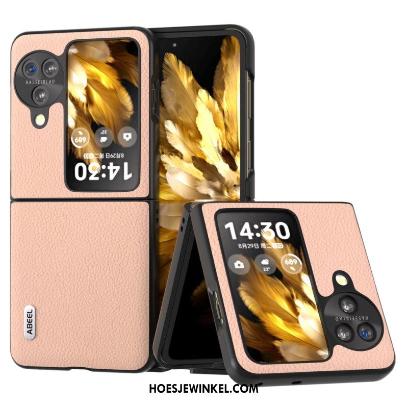 Hoesje Oppo Find N3 Flip Litchi Leereffect Abeel