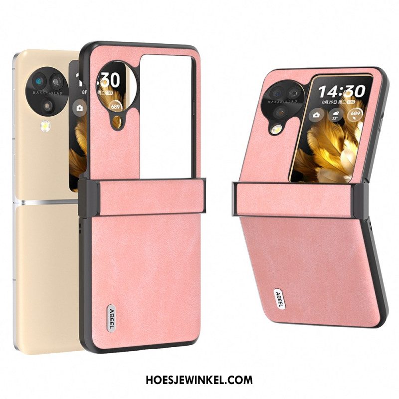 Hoesje Oppo Find N3 Flip Retro Leerstijl Abeel