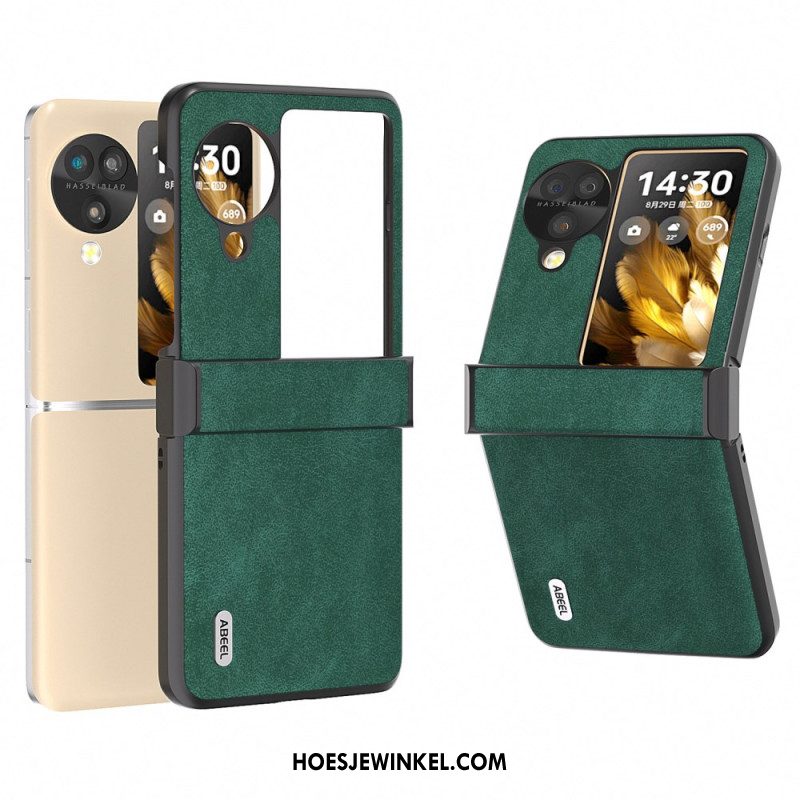 Hoesje Oppo Find N3 Flip Retro Leerstijl Abeel