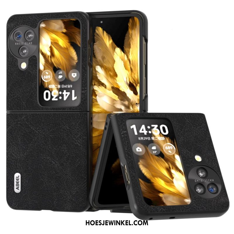 Hoesje Oppo Find N3 Flip Vintage Abeel Met Leereffect