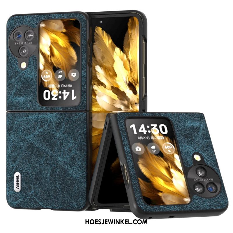 Hoesje Oppo Find N3 Flip Vintage Abeel Met Leereffect