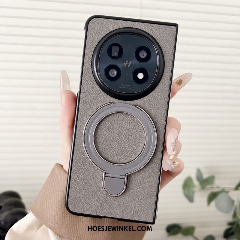 Hoesje Oppo Find N5 Ringhouder Van Imitatieleer Bescherming Hoesje