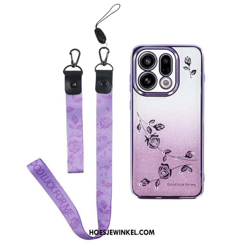 Hoesje Oppo Find X9 5g Kadem Bloemen En Strass Bandjes