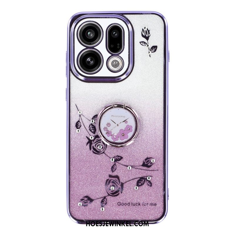 Hoesje Oppo Find X9 5g Kadem Bloemen En Strass Ringhouder