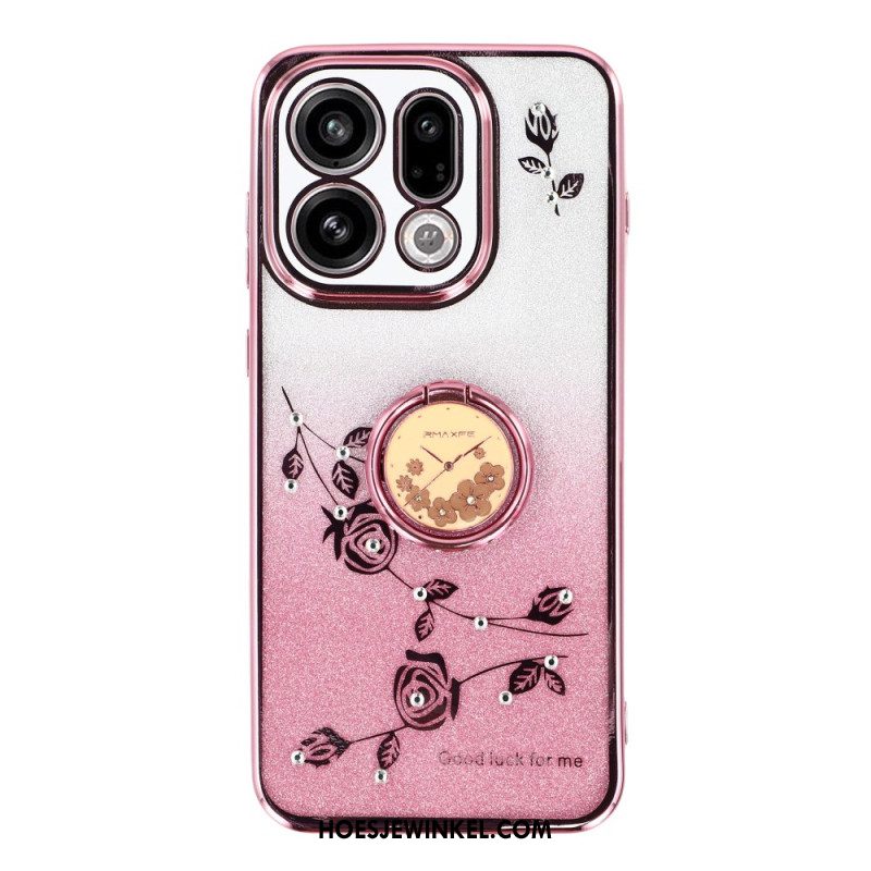 Hoesje Oppo Find X9 5g Kadem Bloemen En Strass Ringhouder